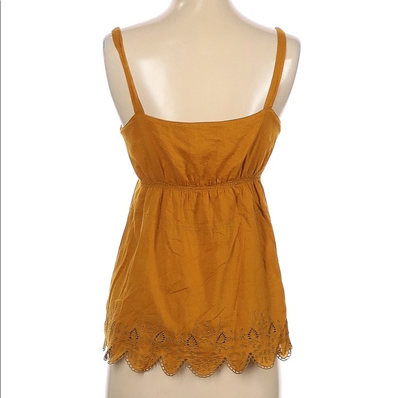 J CREW MUSTARD TANK TOP WITH BOTTOM EMBROIDERY - Picture 7 of 7